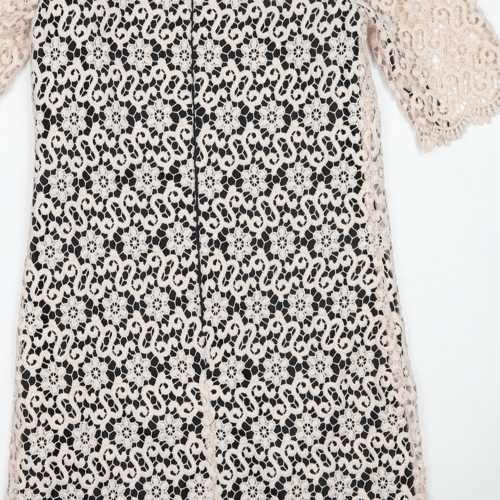 Coast Womens Black Floral A-Line Size 12