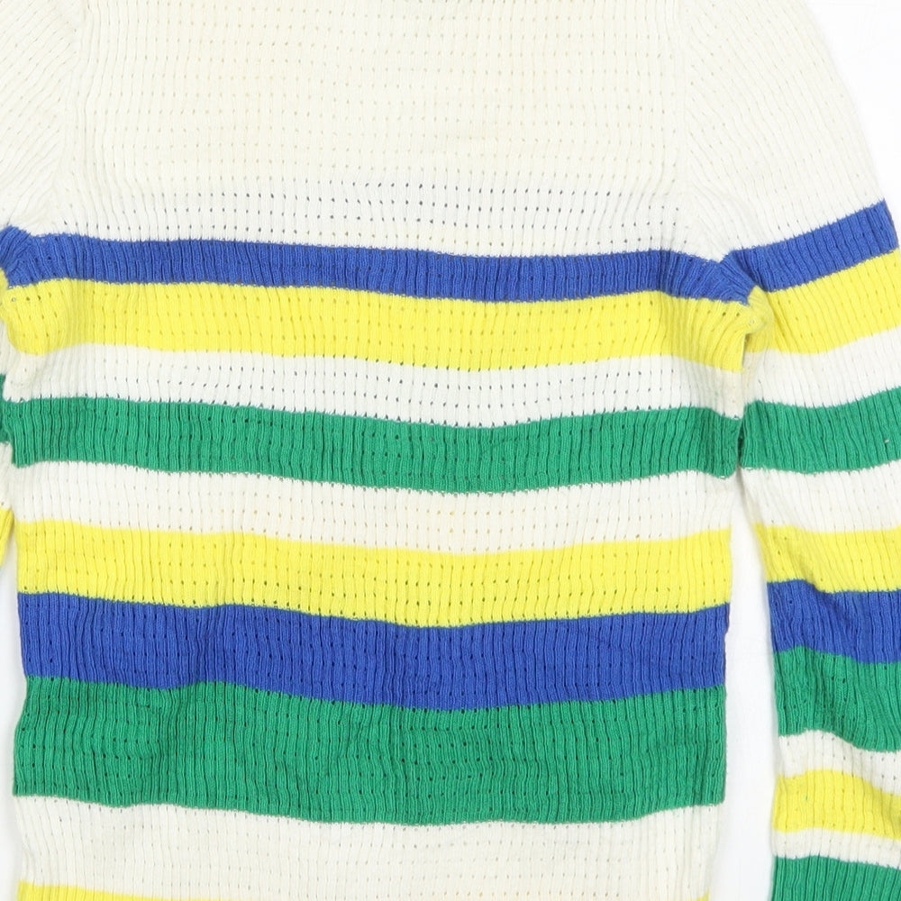 Stradivarius Womens Multicoloured Striped Knit Pullover Jumper Size M