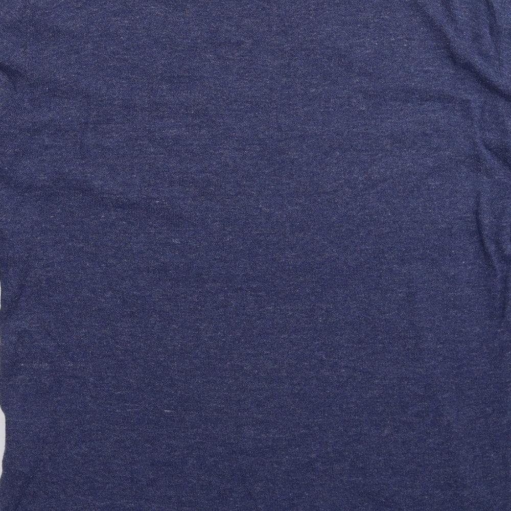 Pull&Bear Mens Blue Knit Pullover Jumper Size M