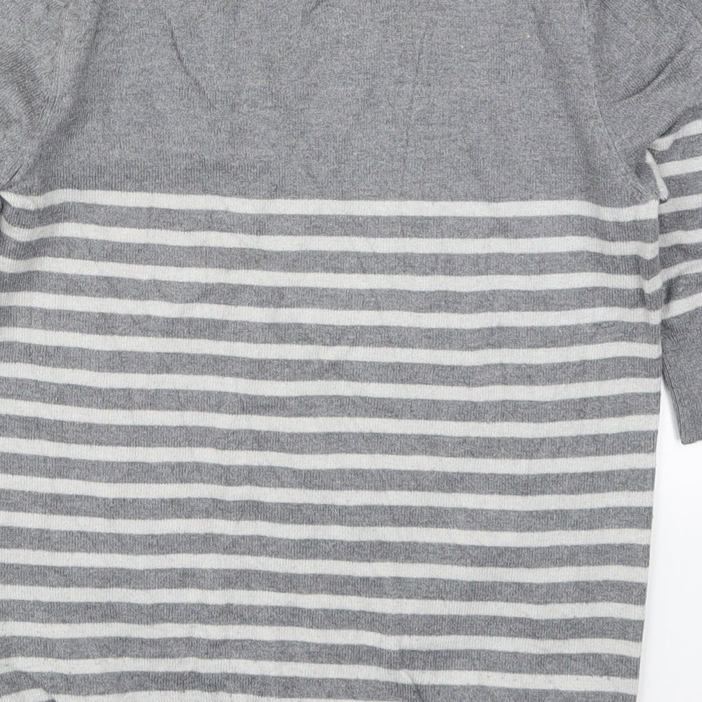 Atmosphere Womens Grey Striped Knit Pullover Jumper Size 8