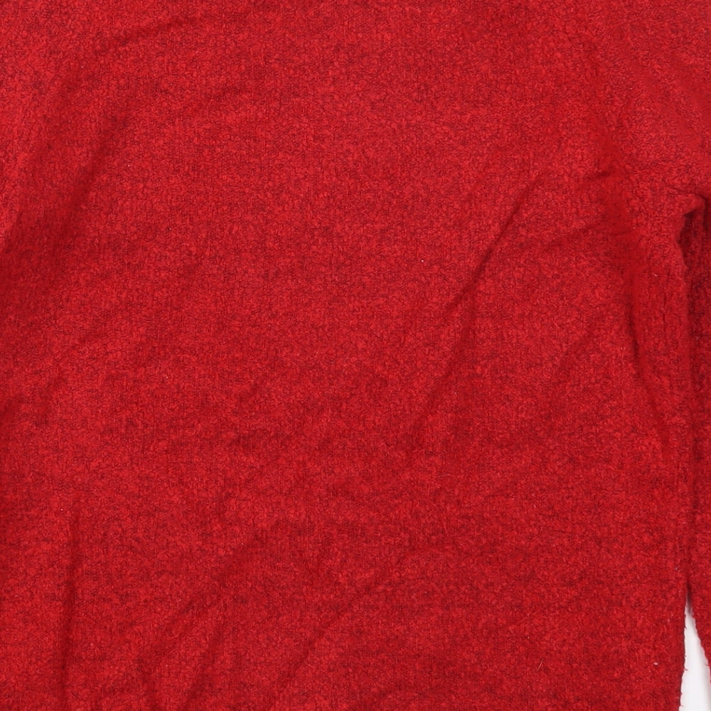 M&Co Womens Red Knit Pullover Jumper Size 14