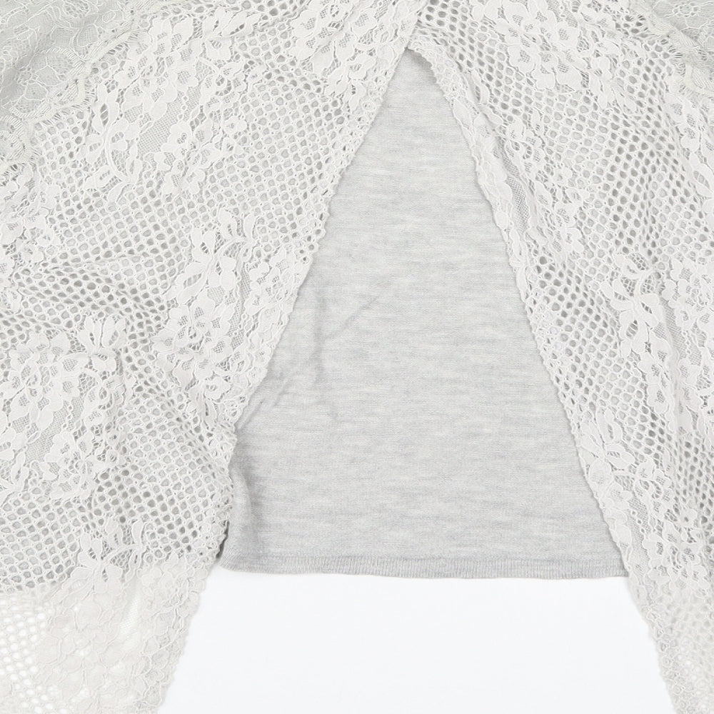 River Island Womens Grey Lace Basic T-Shirt Size 10