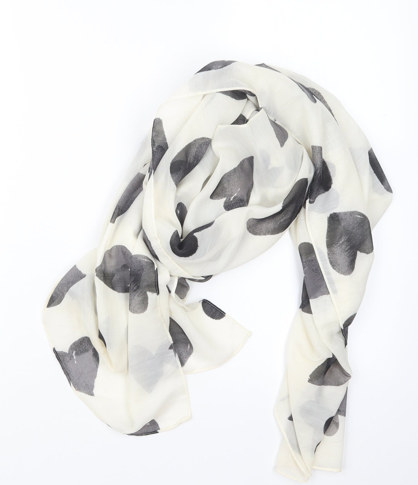 Preworn Womens Ivory Geometric Scarf