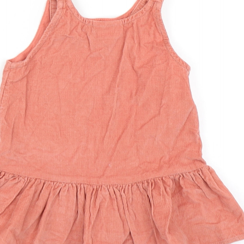 NEXT Girls Brown Pinafore/Dungaree Dress Size 6-9 Months