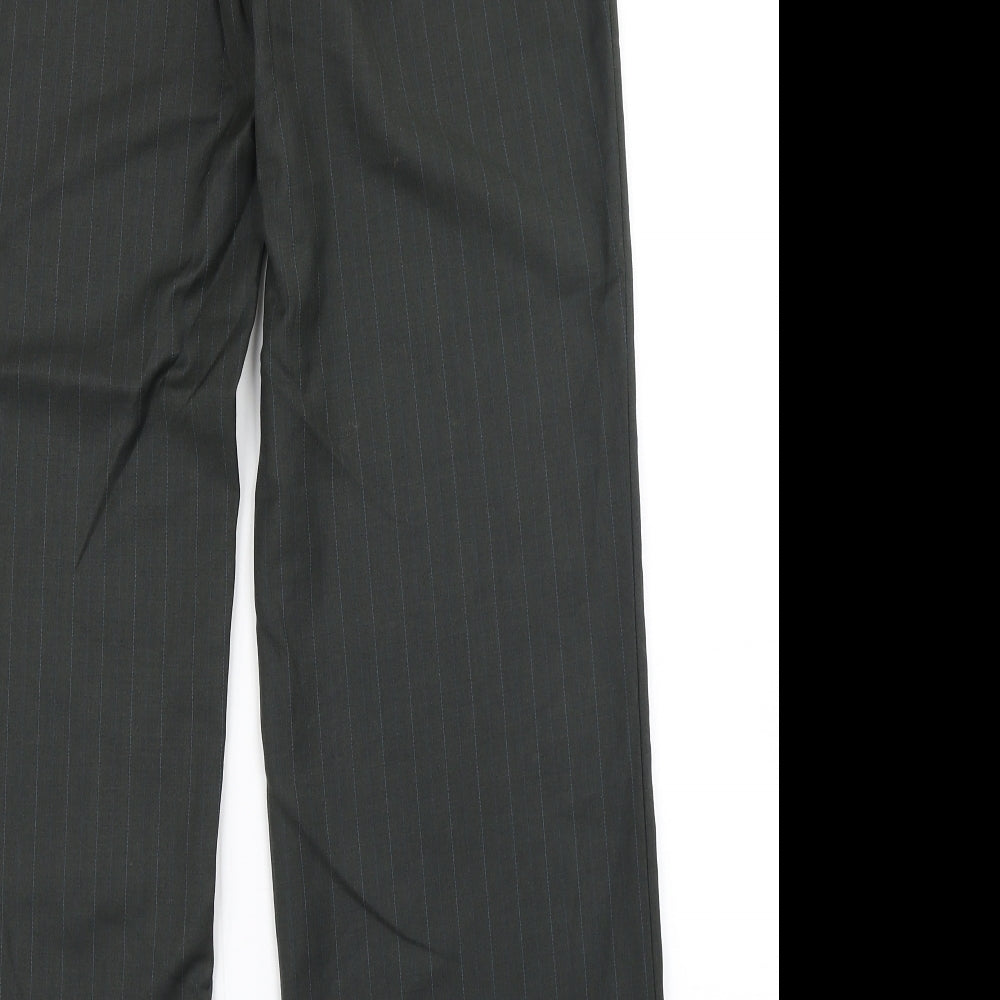 Klass Womens Green Striped Dress Pants Trousers Size 14 L29 in