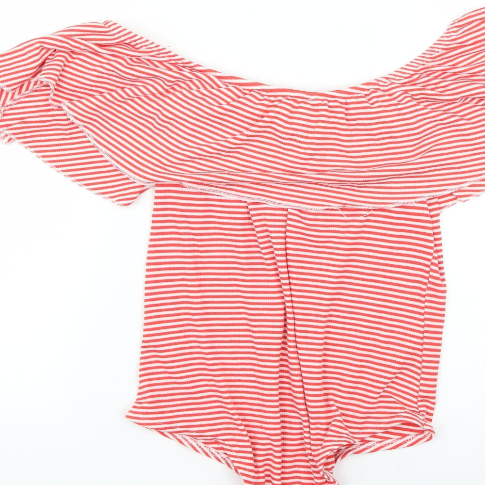 Atmosphere Womens Red Striped Basic Blouse Size 16