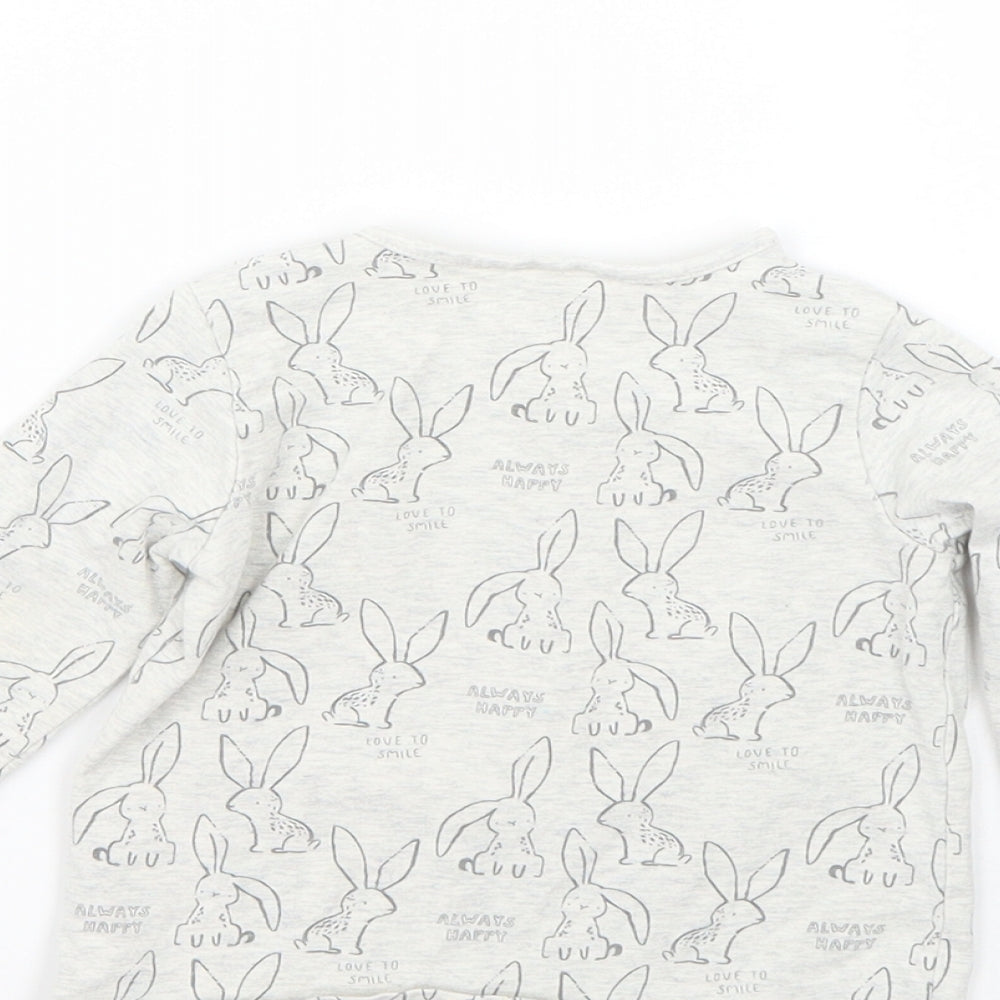 Next Baby Grey Geometric Basic T-Shirt Size 6-9 Months