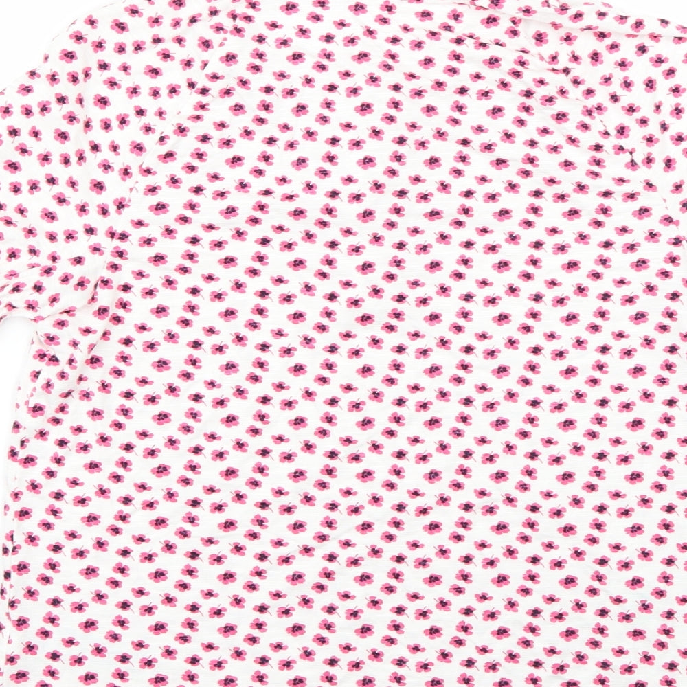 Marks & Spencer Womens Multicoloured Floral Basic T-Shirt Size 8