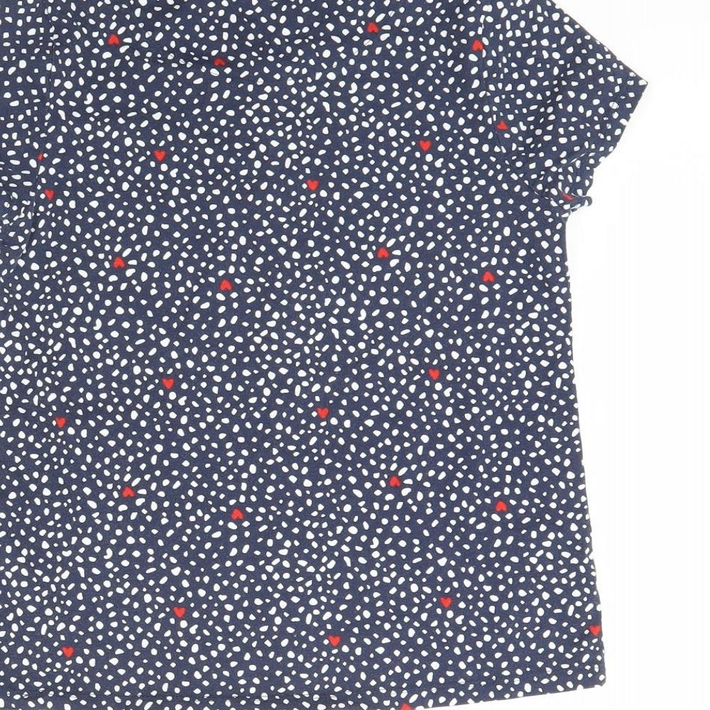 George Girls Blue Polka Dot Basic T-Shirt Size 10 Years