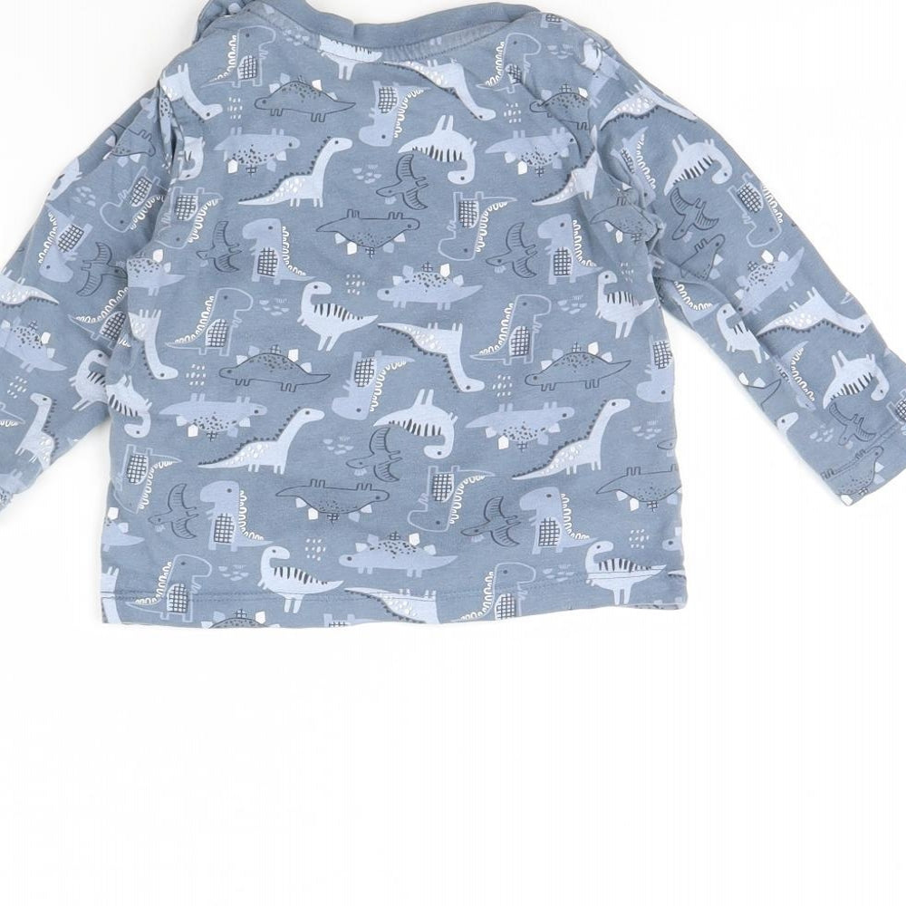 Preworn Baby Blue Animal Print Basic T-Shirt Size 12 Months