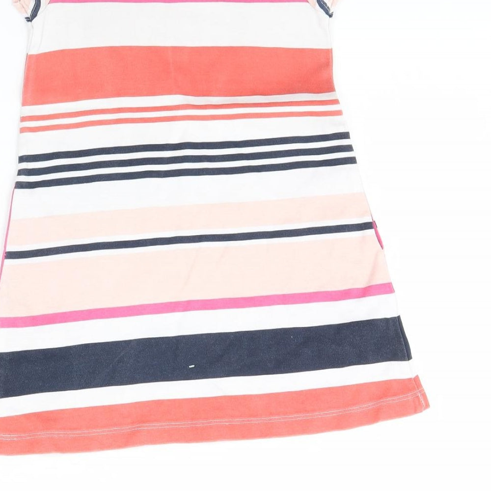Max Girls White Striped T-Shirt Dress Size 5 Years