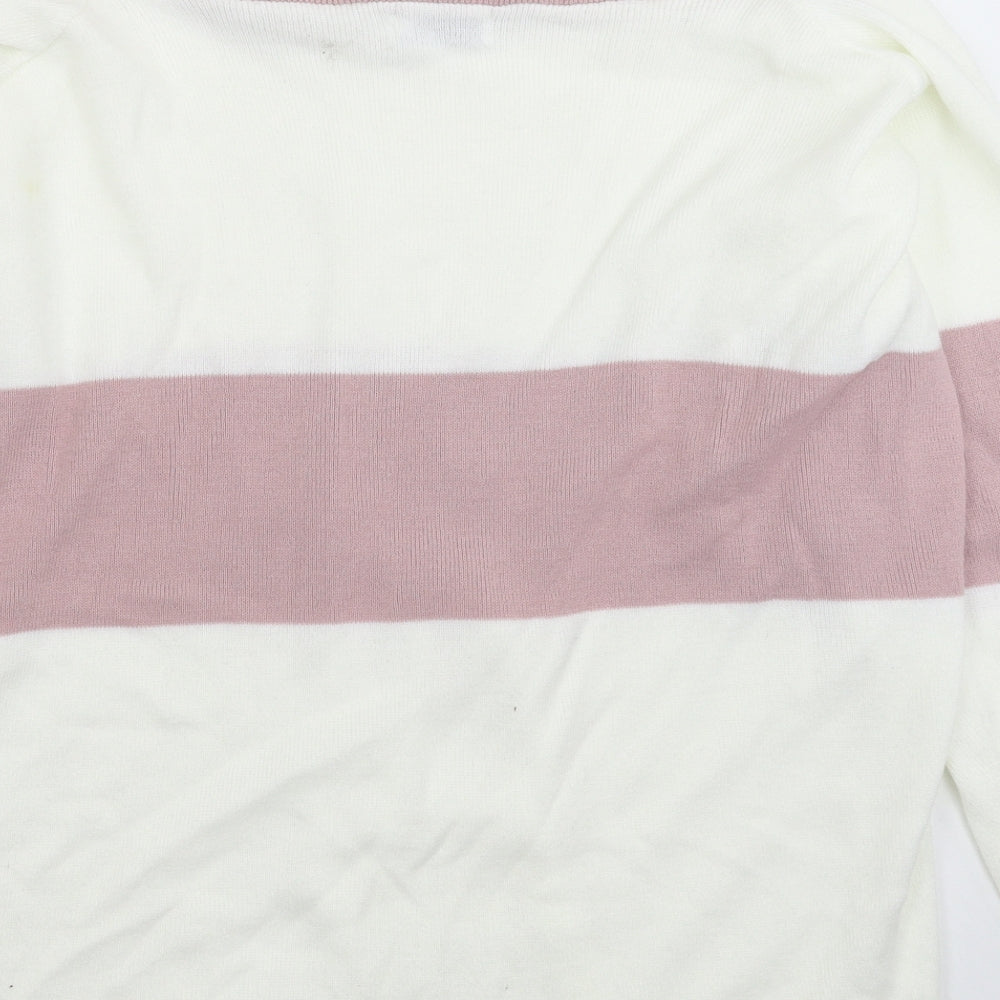 In the Style Womens White Knit Pullover Jumper Size 8 - Oversized