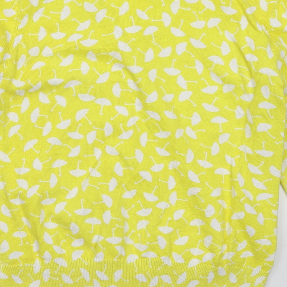 Red Herring Womens Yellow Knit Cardigan Jumper Size 10