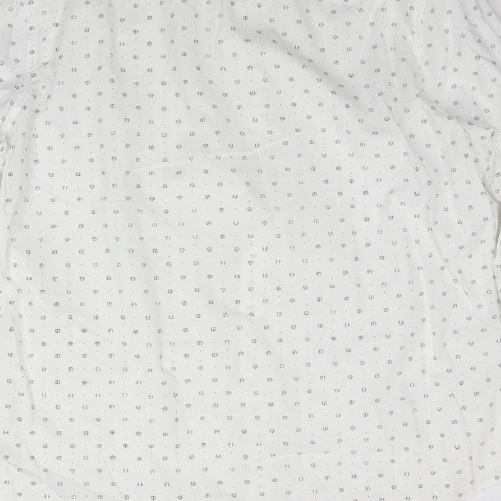 New Look Mens White Geometric Button-Up Size L