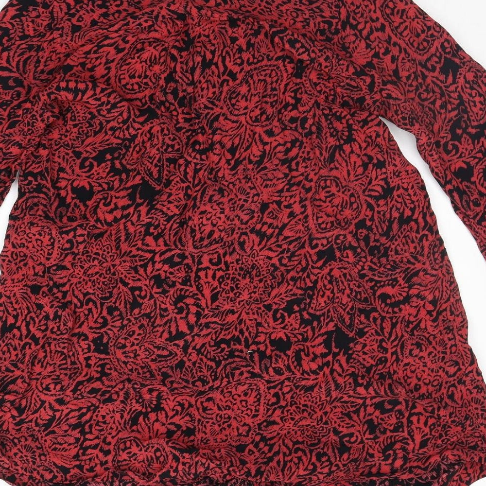 Monsoon Womens Red Geometric Shirt Dress Size M