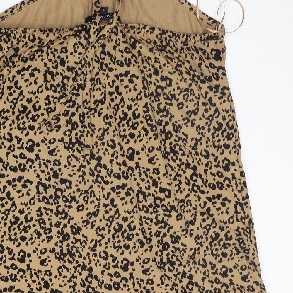 NEXT Womens Beige Animal Print Basic Tank Size 12