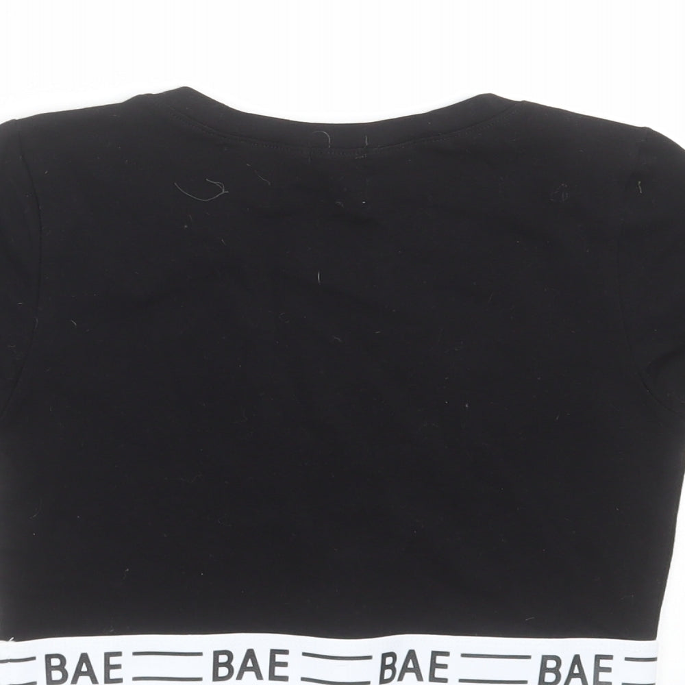 Bozzolo Womens Black Cropped T-Shirt Size S - bae