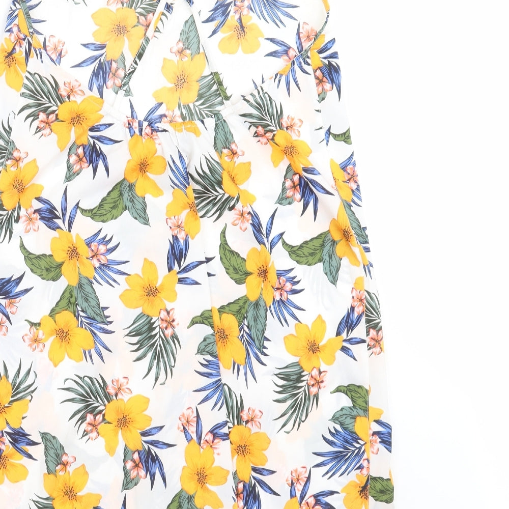 New Look Womens White Floral Shift Size M