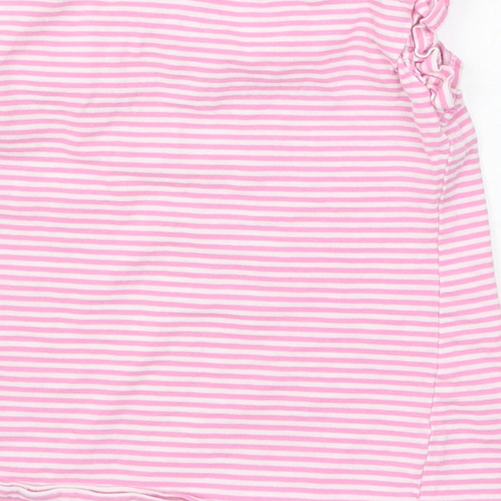 Matalan Girls Pink Striped Basic T-Shirt Size 5-6 Years
