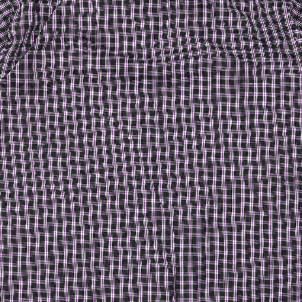 Preworn Mens Purple Check Button-Up Size XL