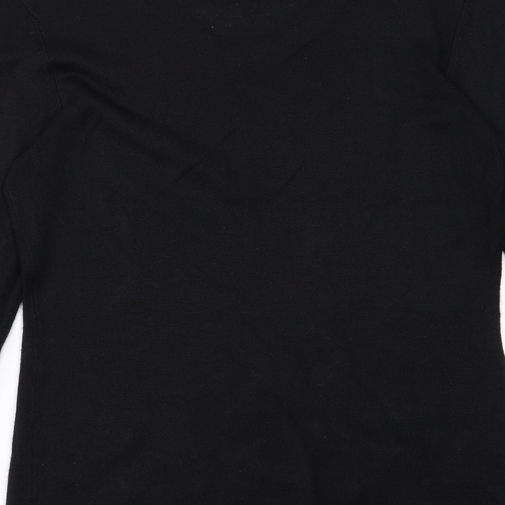 Canda Womens Black Pullover Jumper Size S