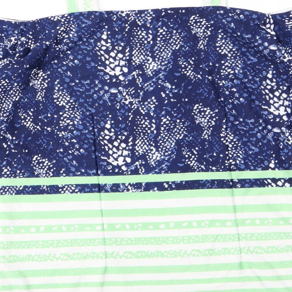 Preworn Womens Blue Striped Basic T-Shirt Size S