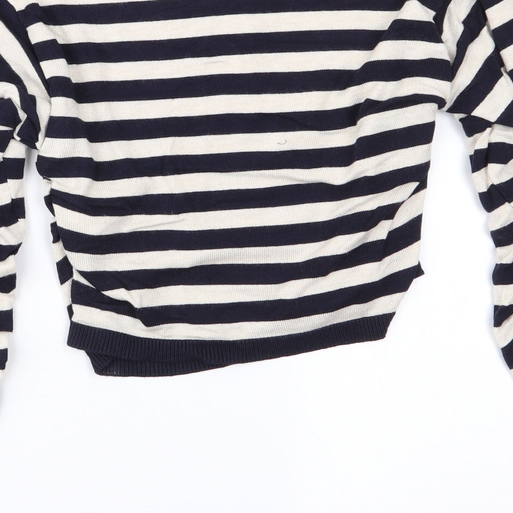 Only Womens Blue Striped Pullover Jumper Size XS