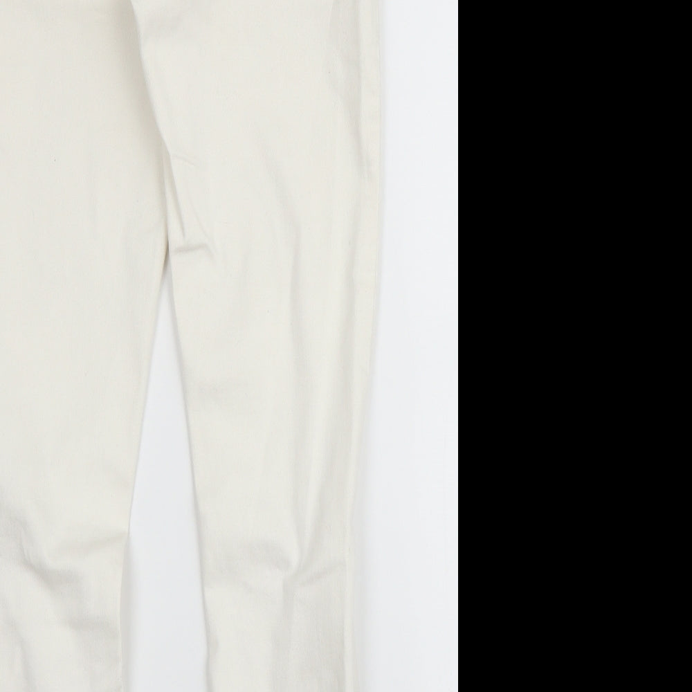 New Look Womens White Denim Skinny Jeans Size 10 L24 in