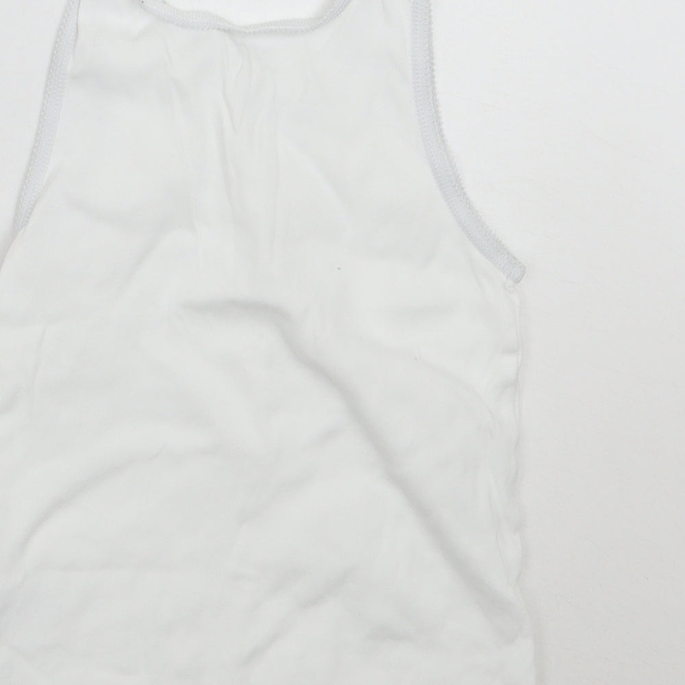 Nutmeg Girls White Basic Tank Size 7-8 Years