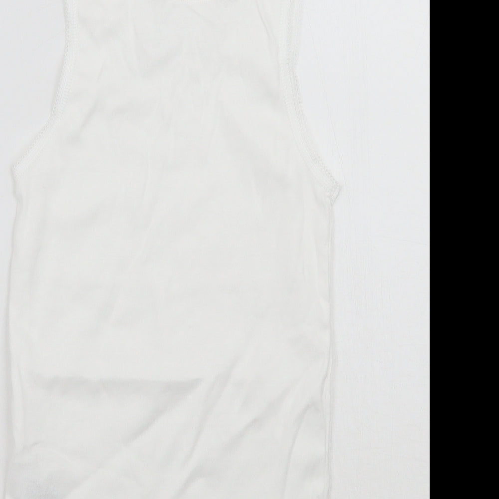 Nutmeg Girls White Basic Tank Size 7-8 Years