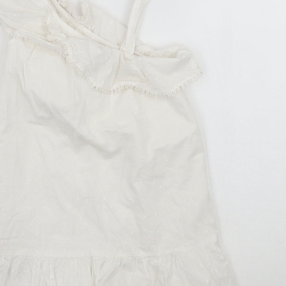 Marks & Spencer Girls White Ramie A-Line Size 4-5 Years