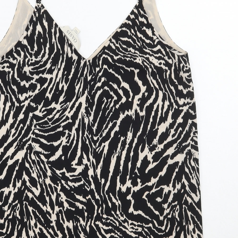 Oasis Womens Beige Animal Print Basic Tank Size 8