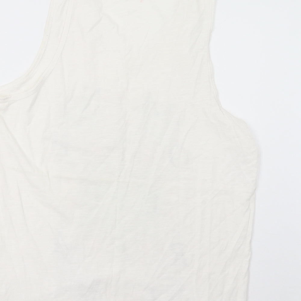 Matalan Womens White Floral Basic Tank Size L