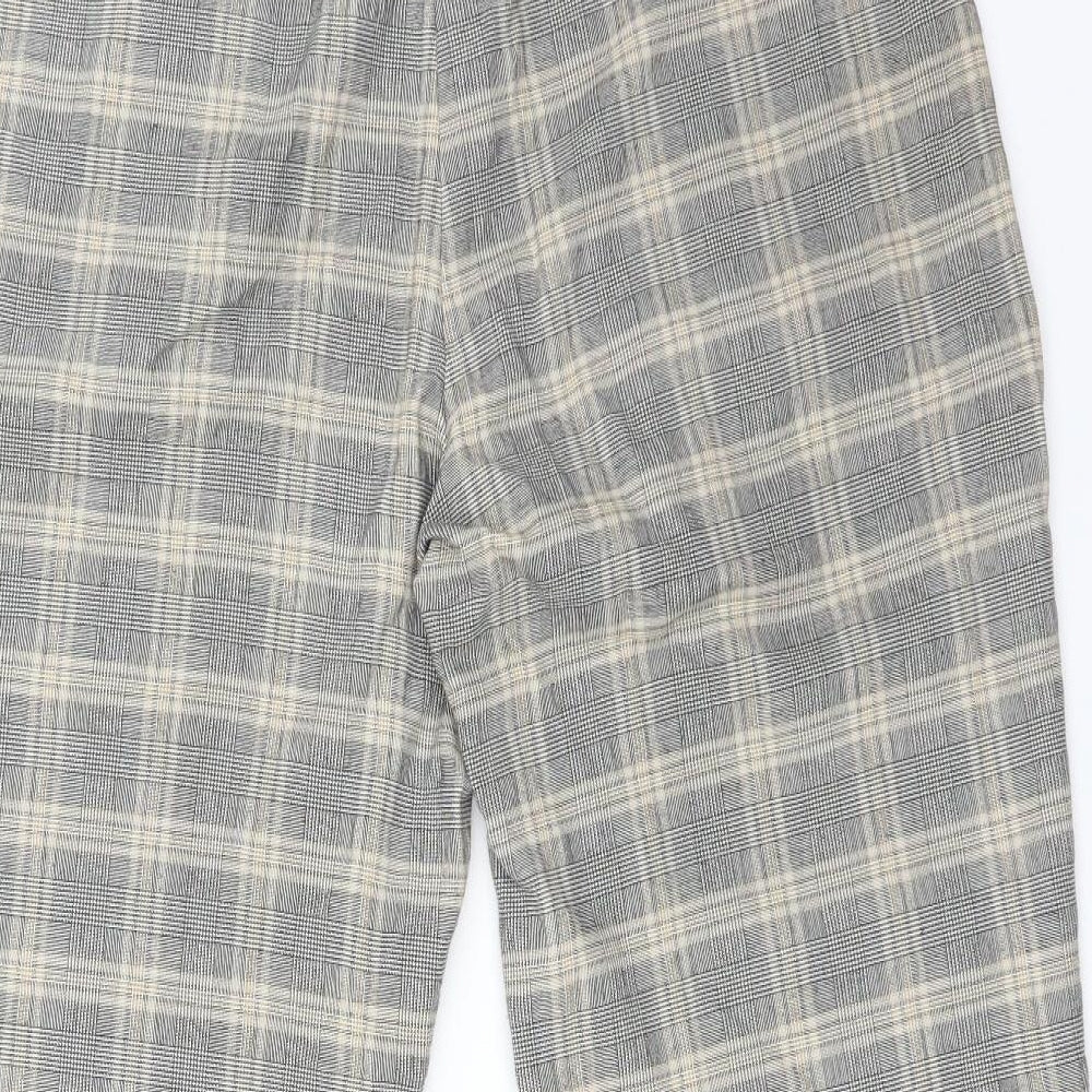 M&S Womens Multicoloured Check Trousers Size 14 L25 in