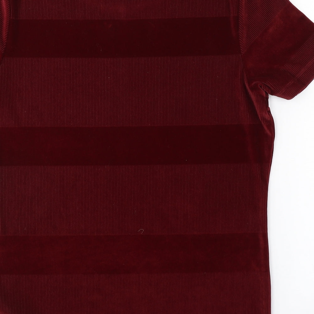 Marks & Spencer Womens Red Striped Basic Blouse Size 12