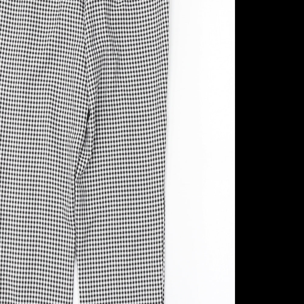 ASOS Womens White Check Trousers Size 8 L27 in