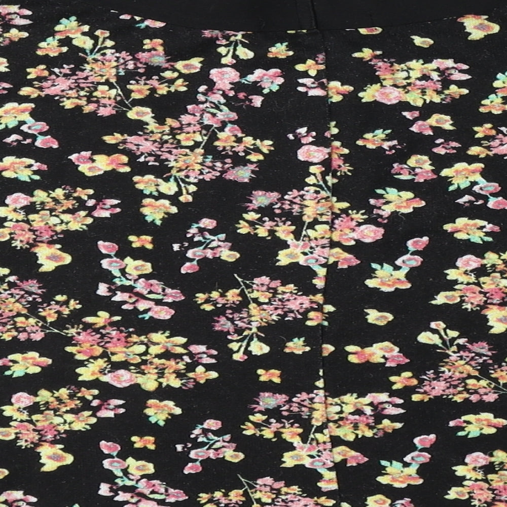Atmosphere Womens Black Floral A-Line Skirt Size 10