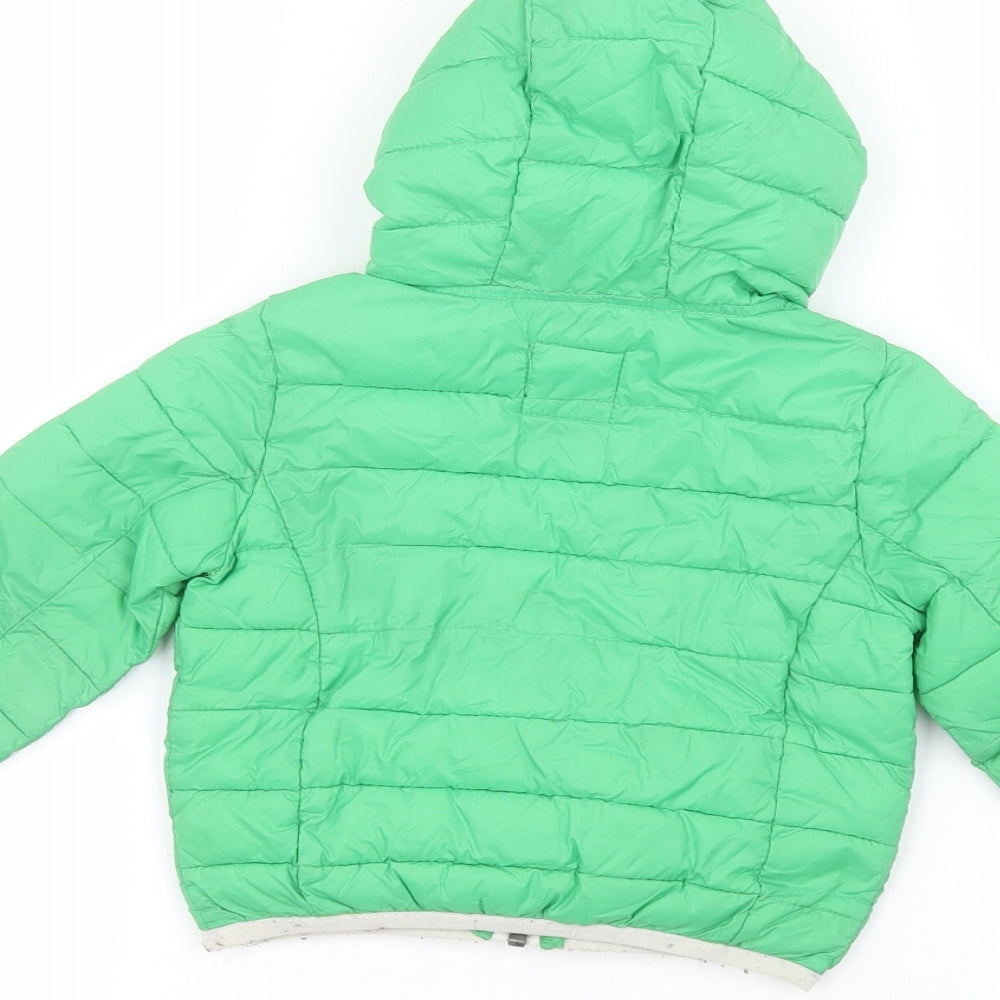 Preworn Boys Green Puffer Jacket Coat Size 9 Years