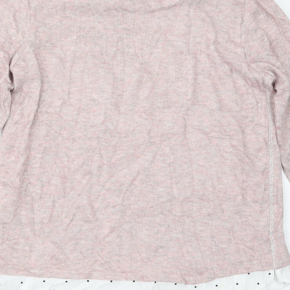H&M Girls Pink Knit Pullover Jumper Size 11-12 Years