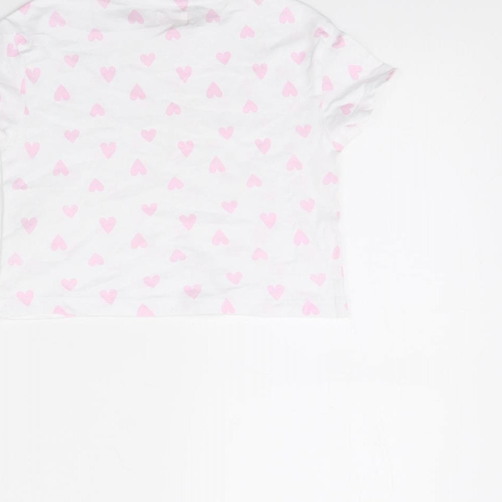 Lily& Dan Girls White Polka Dot Cropped T-Shirt Size 3 Years