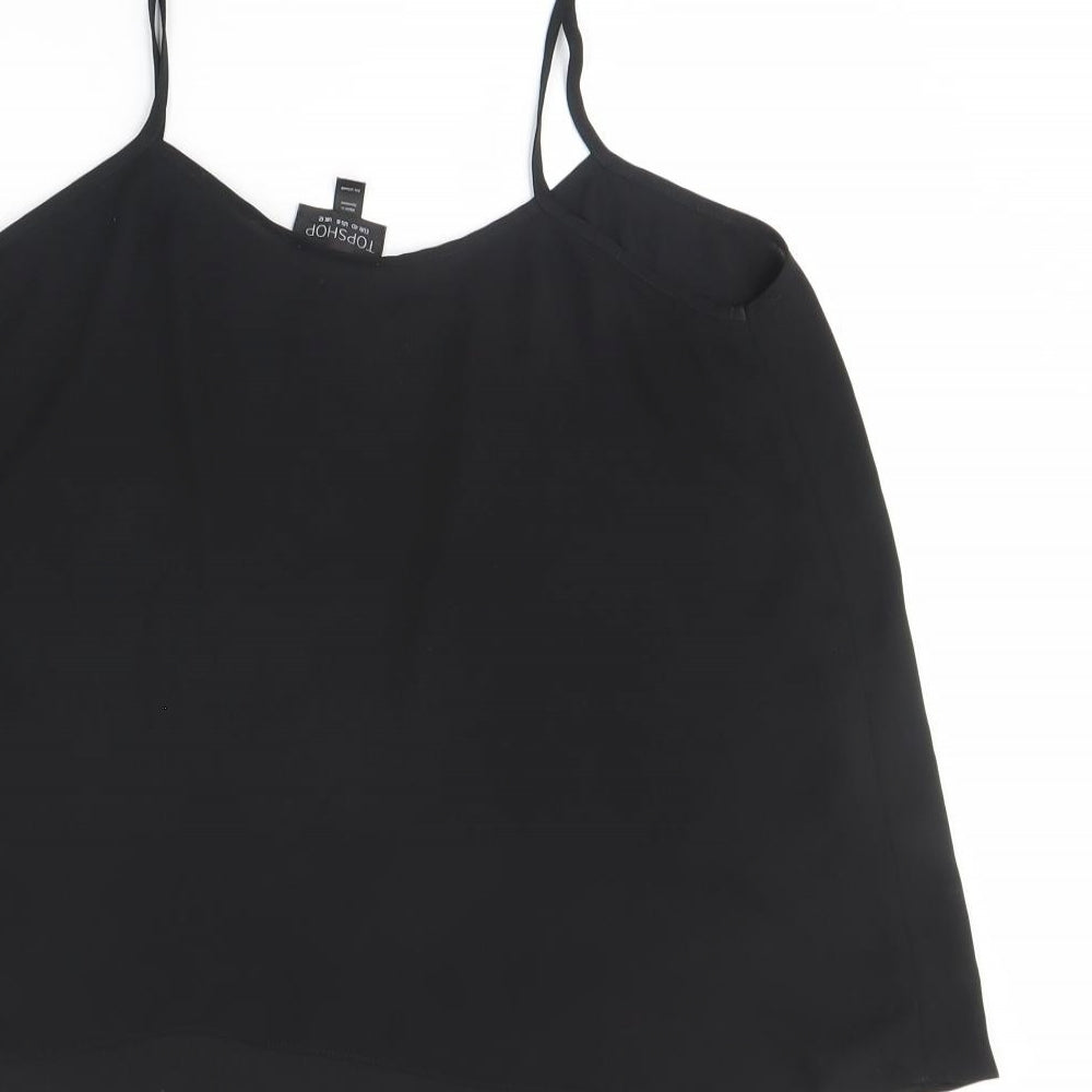 Topshop Womens Black Basic Tank Size 12