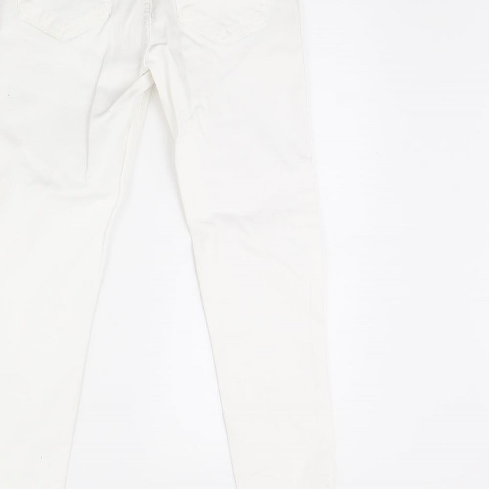 Topshop Womens White Denim Skinny Jeans Size 28 in L28 in