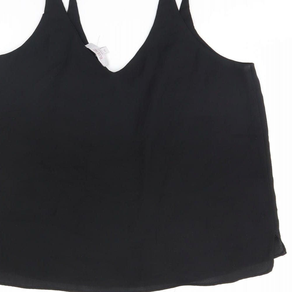 Blue Inc Womens Black Basic Tank Size 14