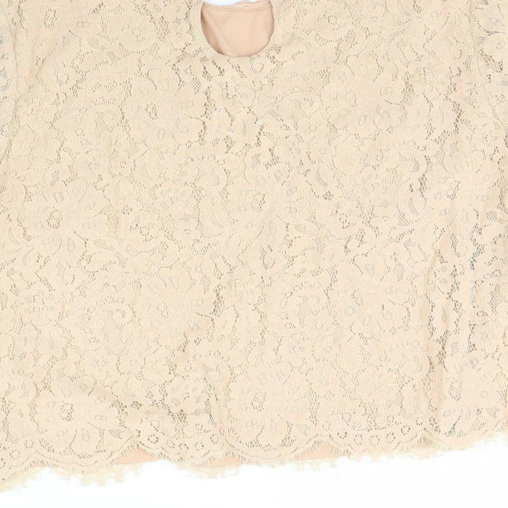 H&M Womens Beige Basic Blouse Size 14