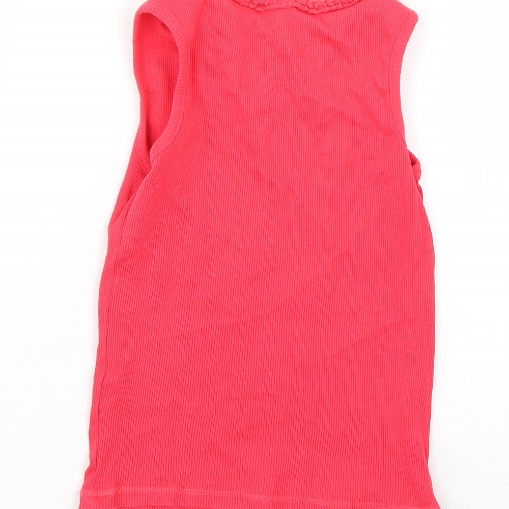 George Girls Red Basic T-Shirt Size 5-6 Years