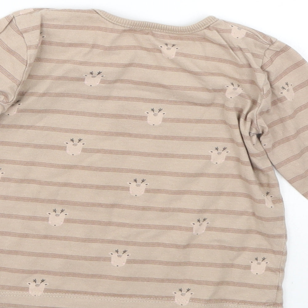 George Baby Brown Striped Basic T-Shirt Size 9-12 Months