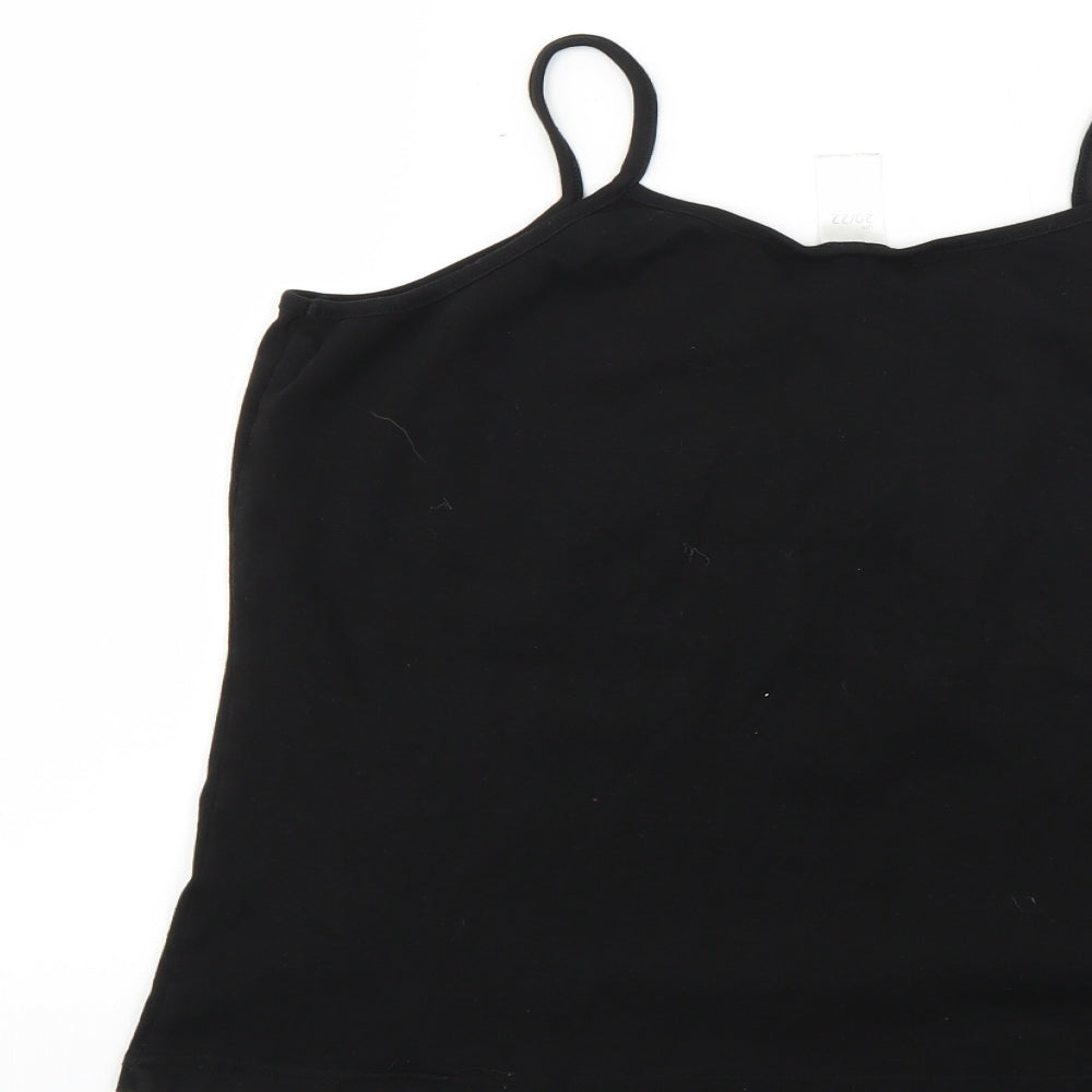 Preworn Womens Black Basic Tank Size 20