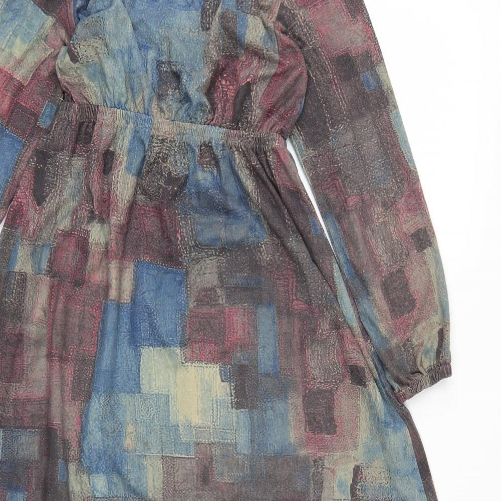 cindy Womens Multicoloured Geometric Fit & Flare Size 8