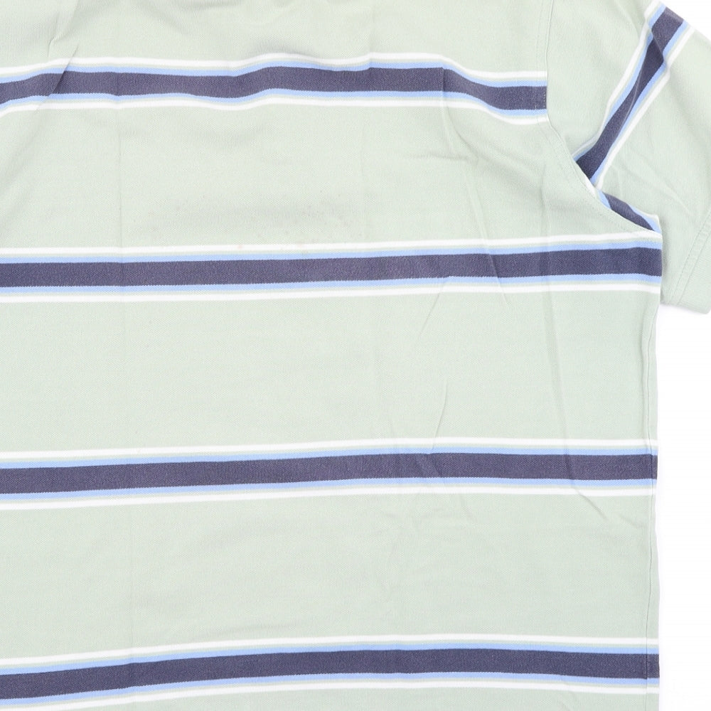 Kartel Mens Green Striped Polo Size L