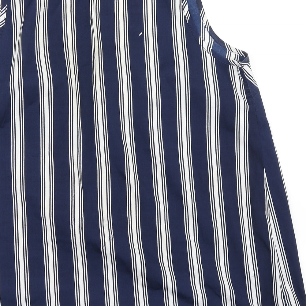 Anthology Womens Blue Striped Basic Tank Size 12